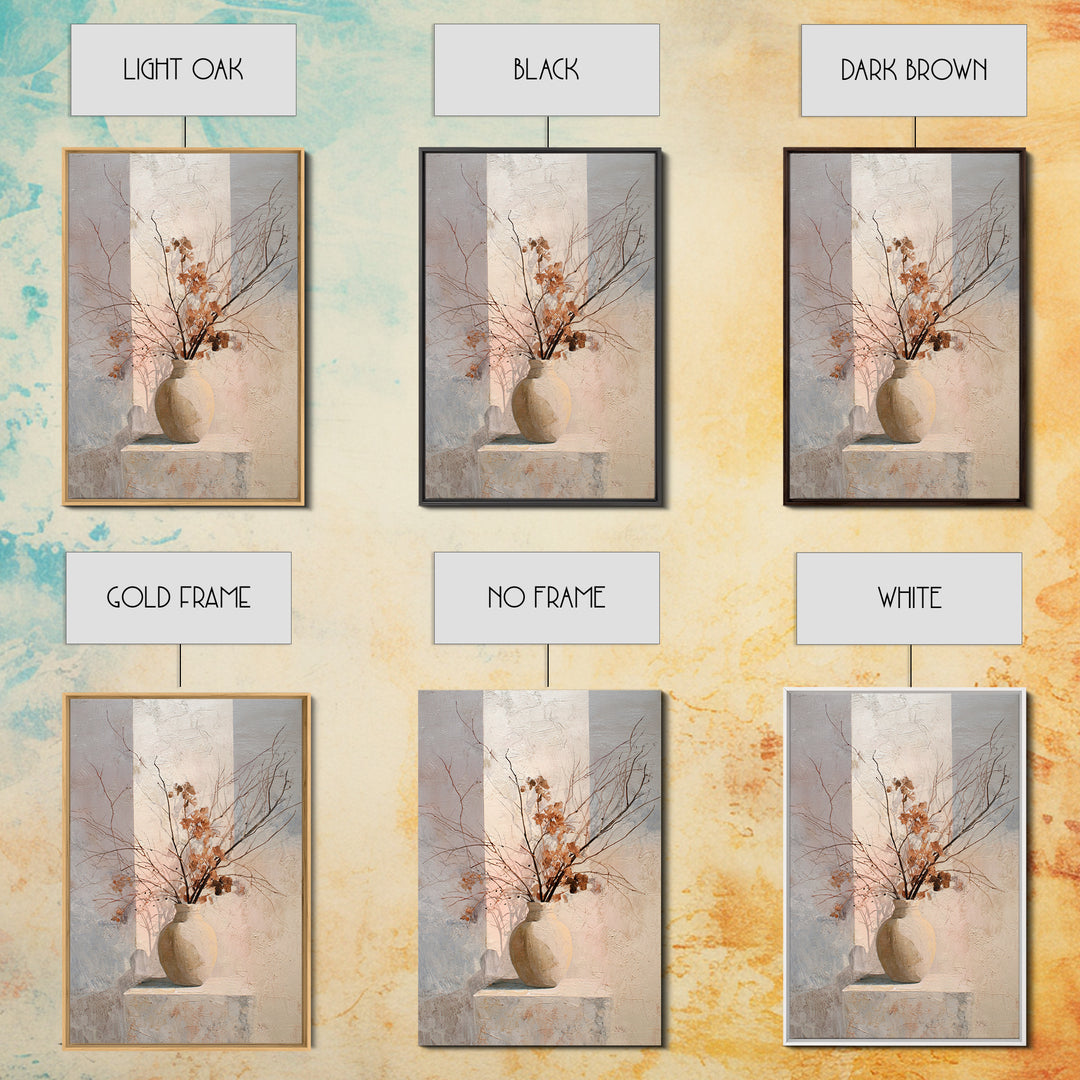 Large Neutral Still Life Framed Canvas Print, Above Sofa Art, Statement Artwork, Living Room Decor, Fine Art, Statement, ASA-2x3-22