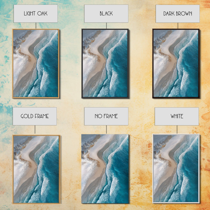 Panoramic Coastal Shoreline from an Aerial View Canvas Print, Above Sofa Art, Gallery Decor, Living Room Decor, Statement, ASA-2x3-35