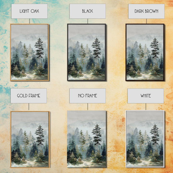 Modern Scandinavian Forest Framed Canvas Print, Above Sofa Art, Modern Decor, Living Room Decor, Fine Art, Statement, ASA-2x3-47