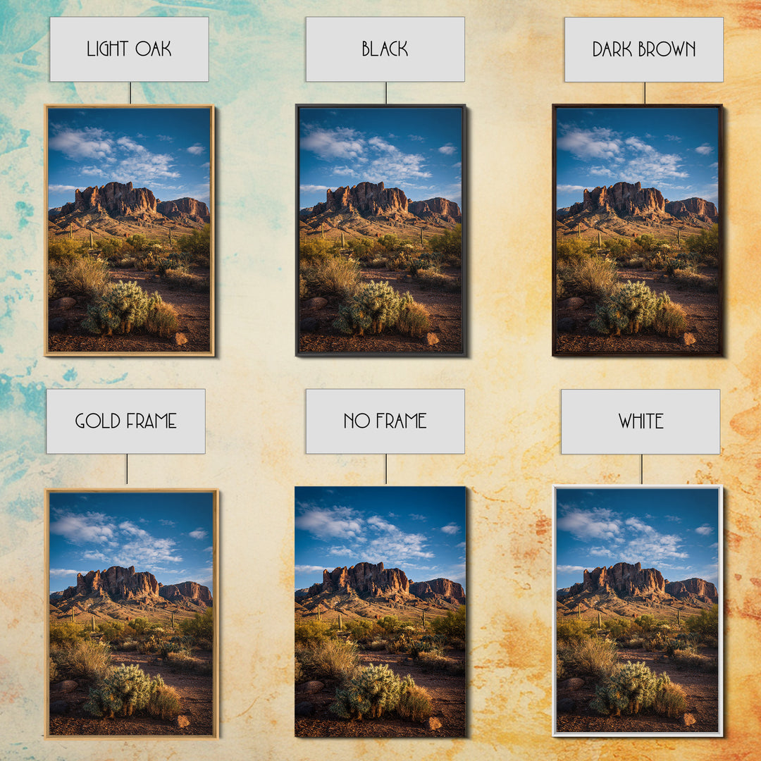 Desert Mesa Panorama Framed Canvas Print, Above Sofa Art, Bauhaus Print, Living Room Decor, Fine Art, Statement, ASA-2x3-52