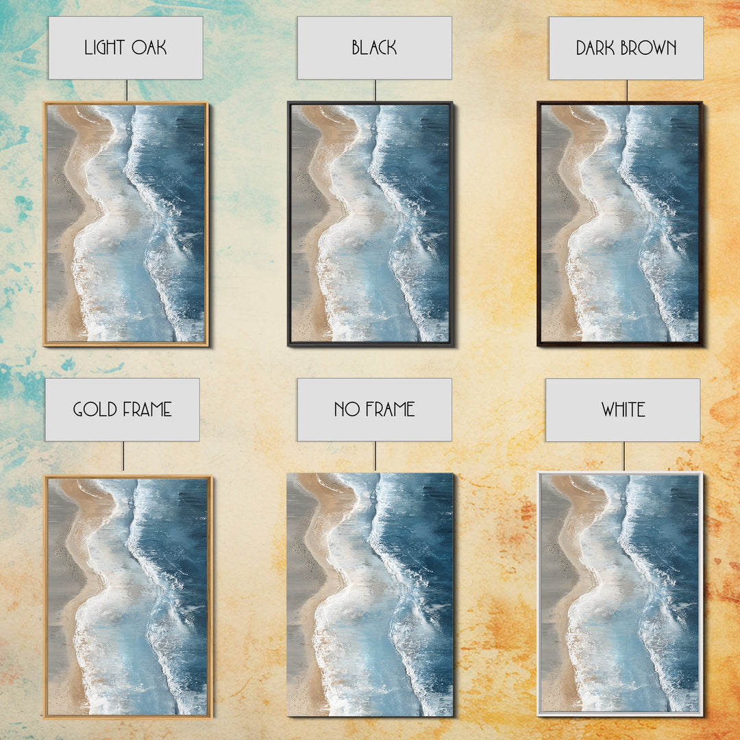 Panoramic Coastal Shoreline from an Aerial View Canvas Print, Above Sofa Art, Mid Century Modern, Living Room Decor, Statement, ASA-2x3-83