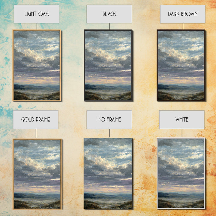 Dramatic Cloudscape over a Distant Valley Canvas Print, Above Sofa Art, Textured Wall Art, Living Room Decor, Statement, ASA-2x3-85