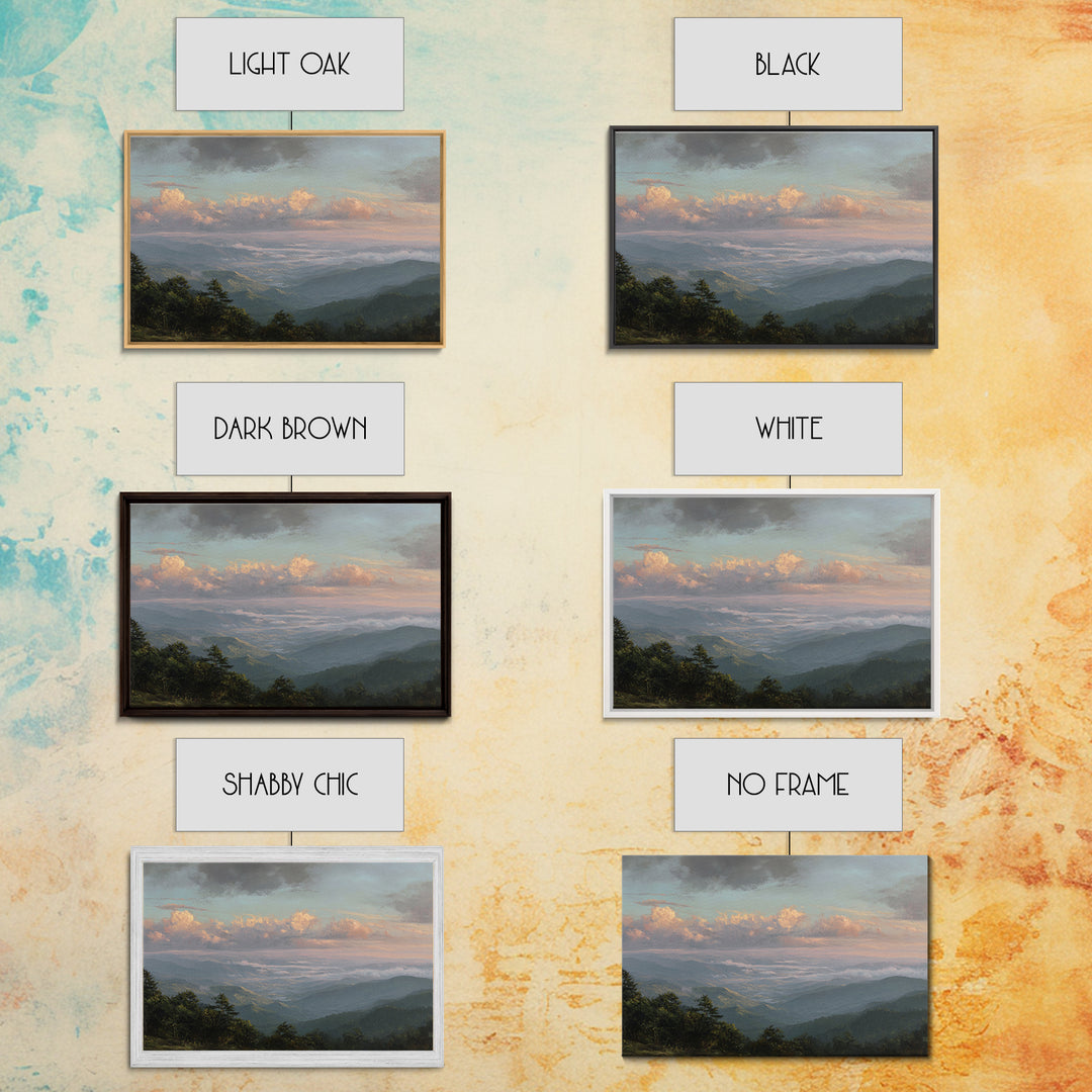 Dramatic Cloudscape over a Distant Valley Canvas Print, Above Sofa Art, Horizontal Wall Art, Living Room Decor, Statement, ASA-3x2-57