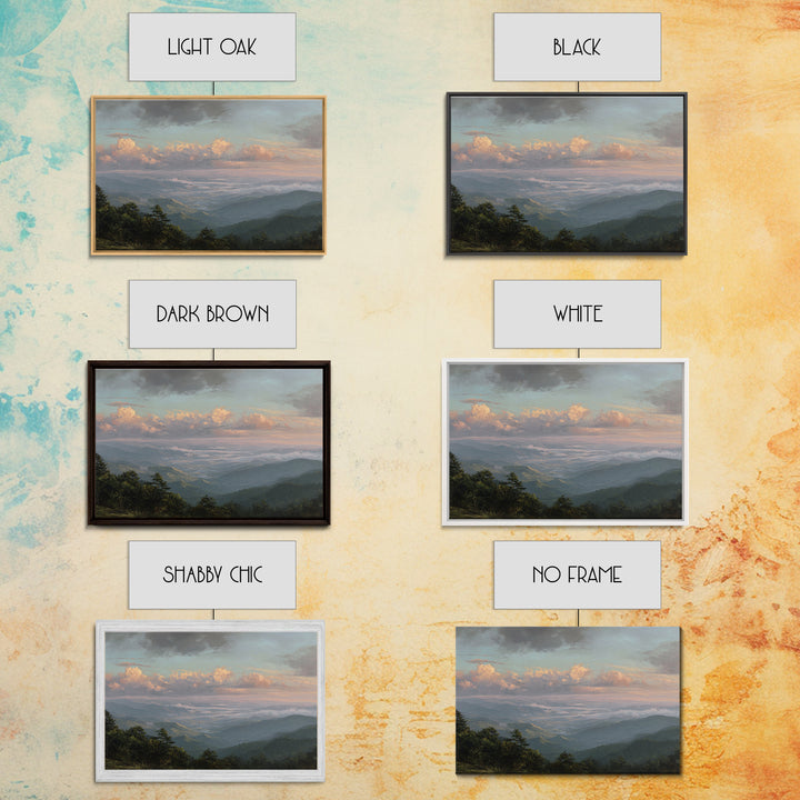 Dramatic Cloudscape over a Distant Valley Canvas Print, Above Sofa Art, Horizontal Wall Art, Living Room Decor, Statement, ASA-3x2-57