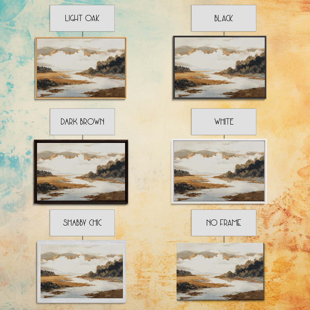 Gallery Style Landscape with Expansive Negative Space Canvas Print, Above Sofa Art, Living Room Wall Art, Living Room Decor, ASA-3x2-76
