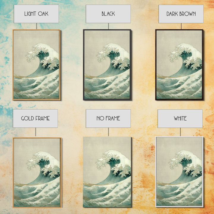 Hokusai Ocean Wave Without Copying the Original Canvas Print, Asian Inspired Art, Minimalist Decor, Living Room Decor, Harmony, ASI-2x3-54