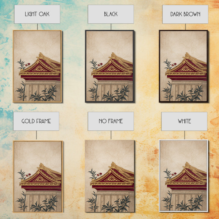 Temple Roof Detail Canvas Print, Asian Inspired Art, Poster, Living Room Decor, Harmony, Japandi Wall Art, Farmhouse Wall Art, ASI-2x3-79