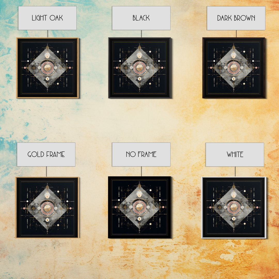 Birth Chart Geometry Canvas Print, Astrology Art, Astrology Wall Art, Living Room Decor, Abstract Art, Zodiac, Contemporary Art, AST-1x1-55