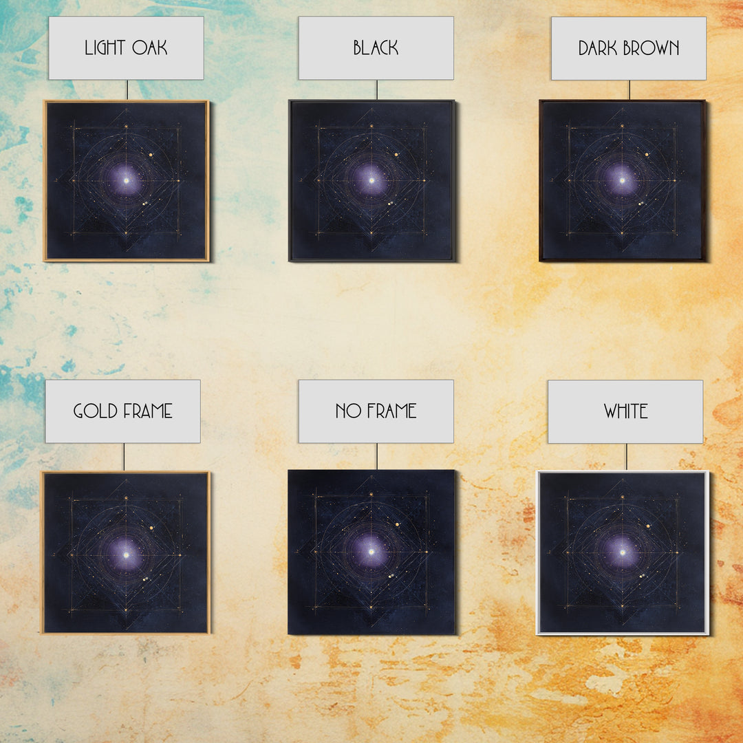 Birth Chart Geometry Framed Canvas Print, Astrology Art, Statement Artwork, Living Room Decor, Fine Art, Zodiac, Digital Art, AST-1x1-79