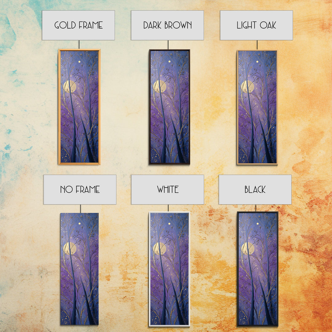Cosmic Archer Silhouette Beneath a Violet Sky Framed Canvas Print, Astrology Art, Modern Decor, Living Room Decor, Zodiac, AST-1x3-50