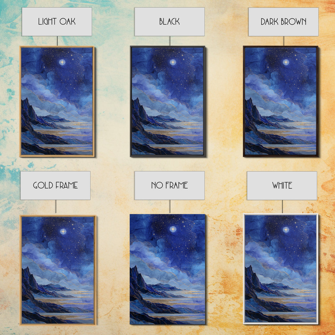 Ram Constellation Above Desert Cliffs at Night Canvas Print, Astrology Art, Gallery Decor, Living Room Decor, Fine Art, Zodiac, AST-2x3-16
