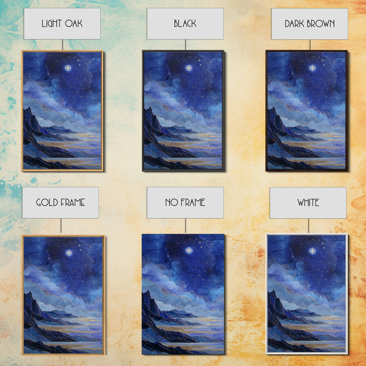 Ram Constellation Above Desert Cliffs at Night Canvas Print, Astrology Art, Gallery Decor, Living Room Decor, Fine Art, Zodiac, AST-2x3-16