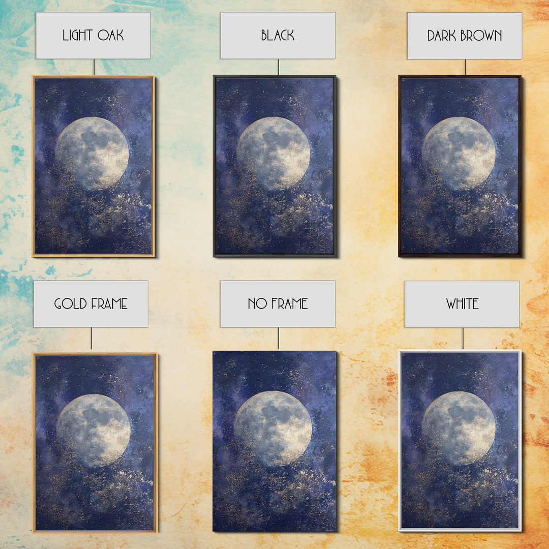 Lunar Phase Composition Canvas Print, Astrology Art, Cat Art, Living Room Decor, Zodiac, Zodiac Wall Art, Leo Wall Art, AST-2x3-45