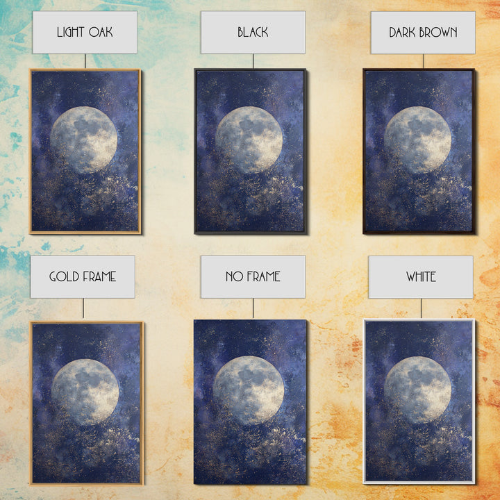 Lunar Phase Composition Canvas Print, Astrology Art, Cat Art, Living Room Decor, Zodiac, Zodiac Wall Art, Leo Wall Art, AST-2x3-45