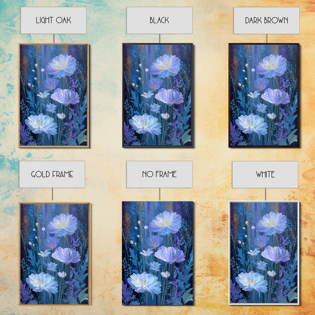 Dreamlike Night Garden Framed Canvas Print, Astrology Art, Minimalist Decor, Living Room Decor, Oil Painting, Zodiac, AST-2x3-6