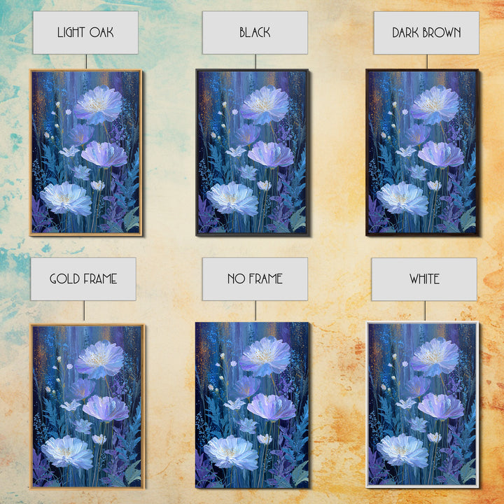 Dreamlike Night Garden Framed Canvas Print, Astrology Art, Minimalist Decor, Living Room Decor, Oil Painting, Zodiac, AST-2x3-6