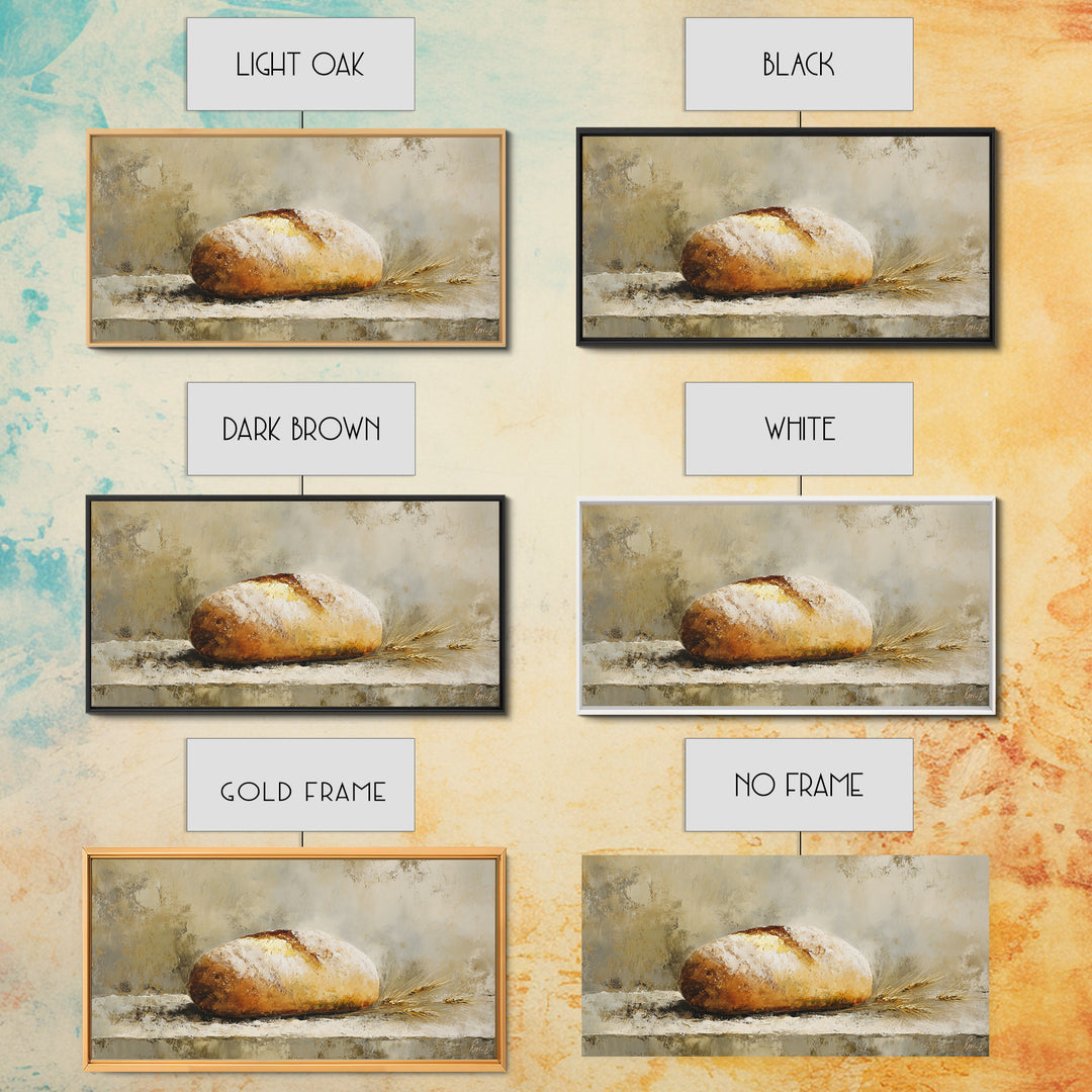 Freshly Baked Bread Framed Canvas Print, Bed and Breakfast Art, Fine Art Print, Living Room Decor, Fine Art, BAB-2x1-16