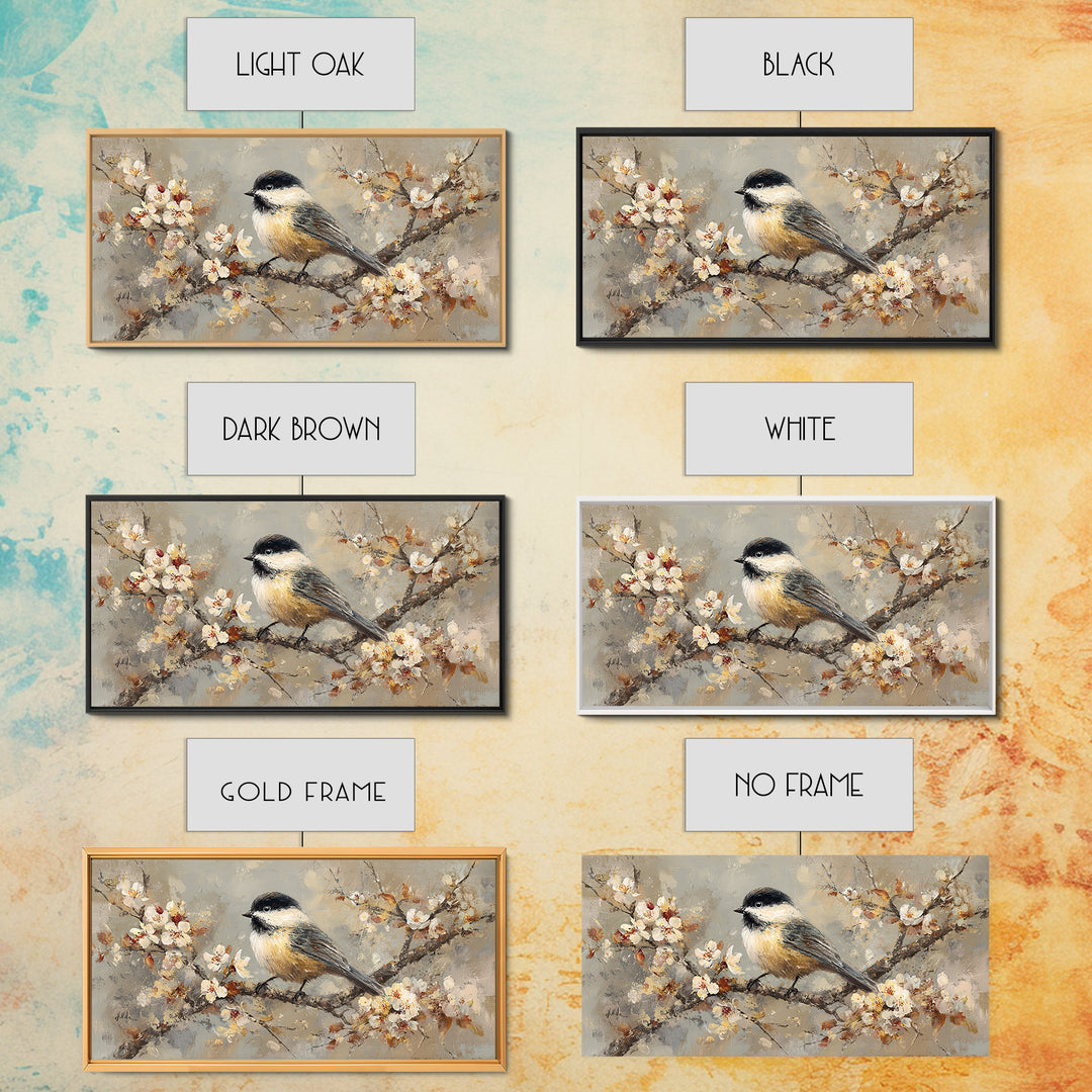 Small Bird on a Flowering Branch Canvas Print, Bed and Breakfast Art, Contemporary Art, Living Room Decor, Bedroom Wall Art, BAB-2x1-34