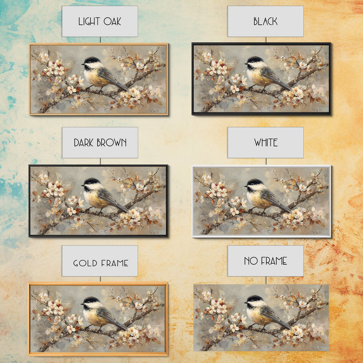 Small Bird on a Flowering Branch Canvas Print, Bed and Breakfast Art, Contemporary Art, Living Room Decor, Bedroom Wall Art, BAB-2x1-34