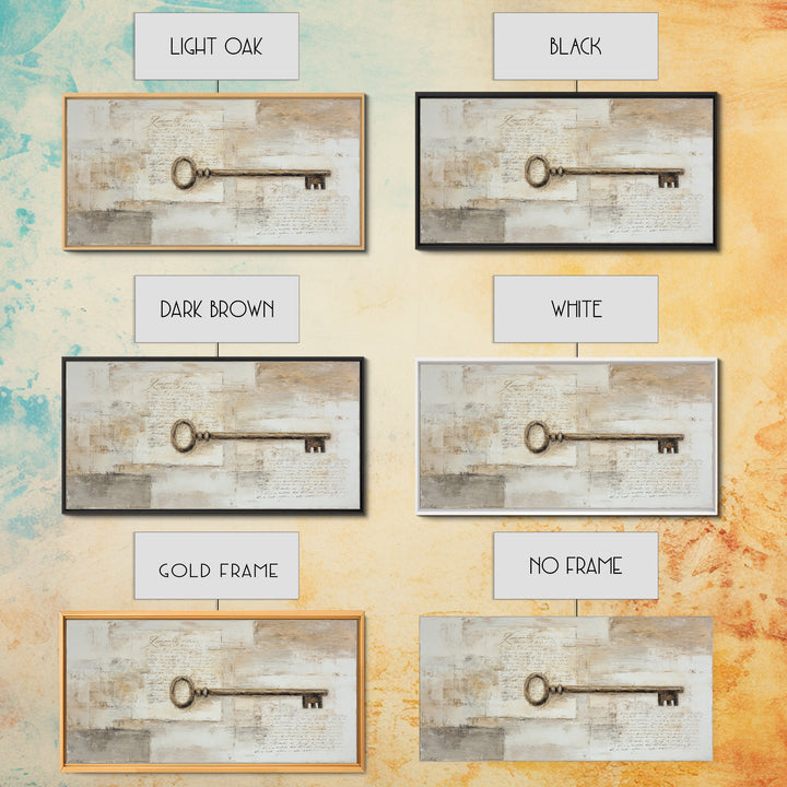 Antique Key and Handwritten Letter Arrangement Without Canvas Print, Bed and Breakfast Art, Farmhouse Decor, Living Room Decor, BAB-2x1-53