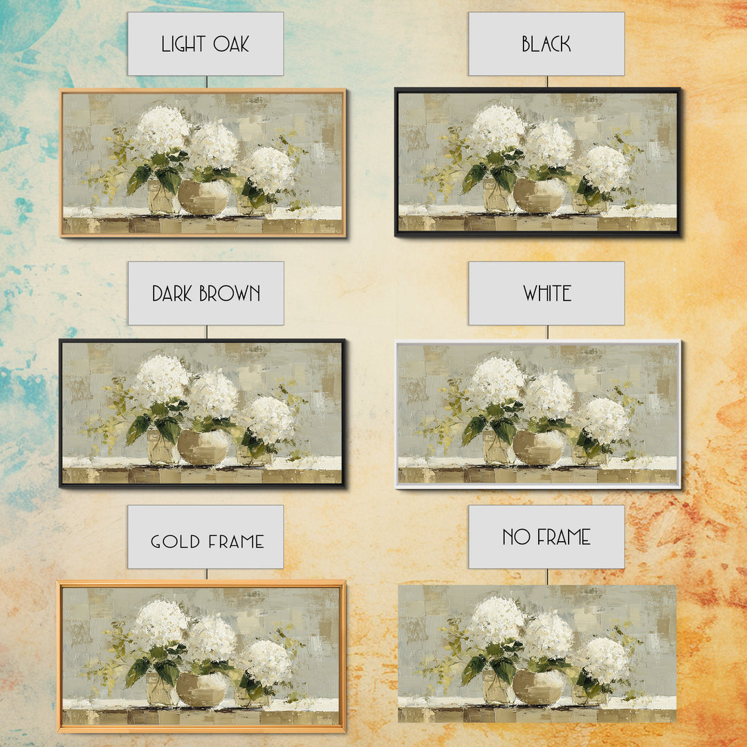 Sunlit Hydrangeas on a Windowsill Canvas Print, Bed and Breakfast Art, Decor, Living Room Decor, Fine Art, Dopamine Decor, BAB-2x1-54
