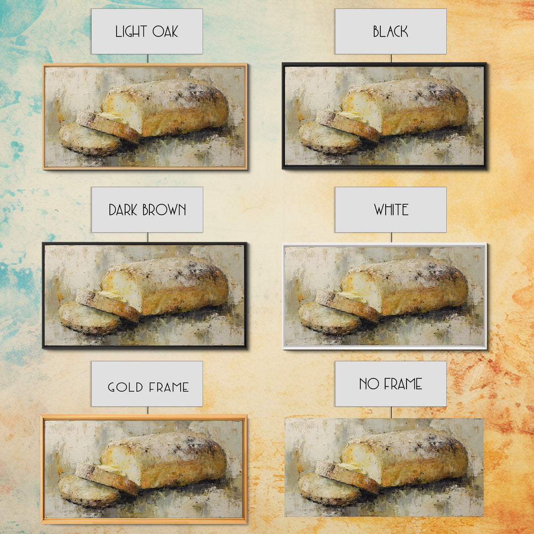 Freshly Baked Bread Framed Canvas Print, Bed and Breakfast Art, Printable Art, Living Room Decor, Fine Art, Bedroom Prints, BAB-2x1-88