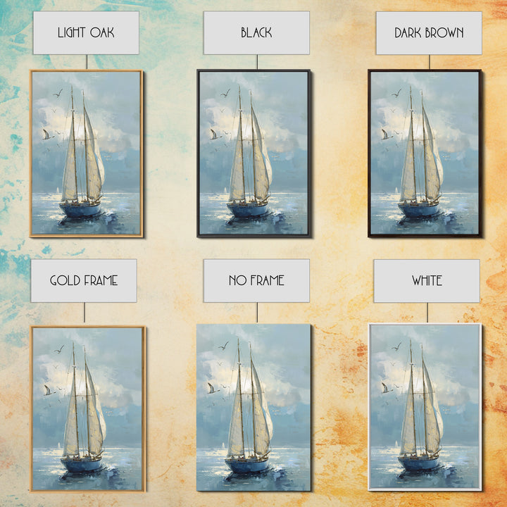 Coastal Inn Sailboat at Sunrise Framed Canvas Print, Bed and Breakfast Art, Printable, Living Room Decor, Fine Art, BAB-2x3-1