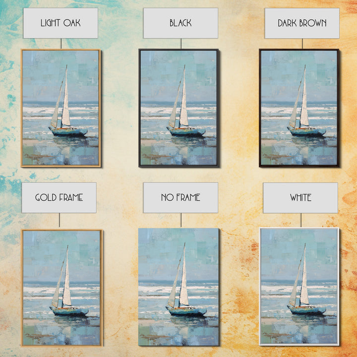 Coastal Inn Sailboat at Sunrise Framed Canvas Print, Bed and Breakfast Art, Printable, Living Room Decor, Fine Art, BAB-2x3-25