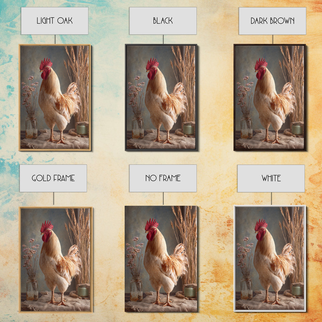 Rooster and Wildflower Country Portrait Canvas Print, Bed and Breakfast Art, Home Decor, Living Room Decor, Fine Art, BAB-2x3-27