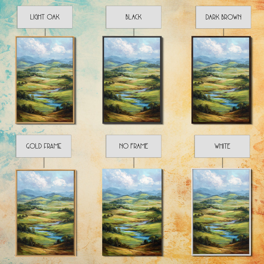 Classic Landscape with Rolling Green Hills Canvas Print, Bed and Breakfast Art, Statement Artwork, Living Room Decor, BAB-2x3-32