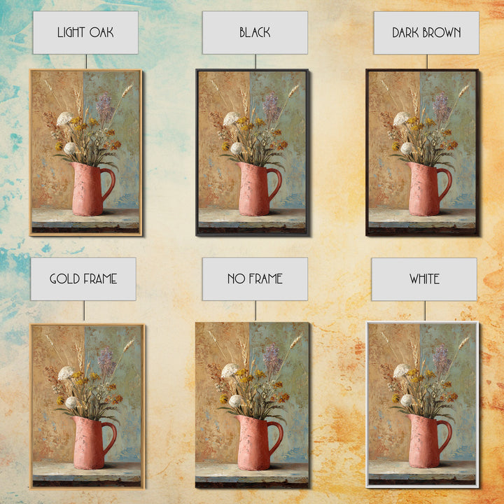 Country Wildflowers in a Chipped Ceramic Pitcher Canvas Print, Bed and Breakfast Art, Farmhouse Wall Decor, Living Room Decor, BAB-2x3-57