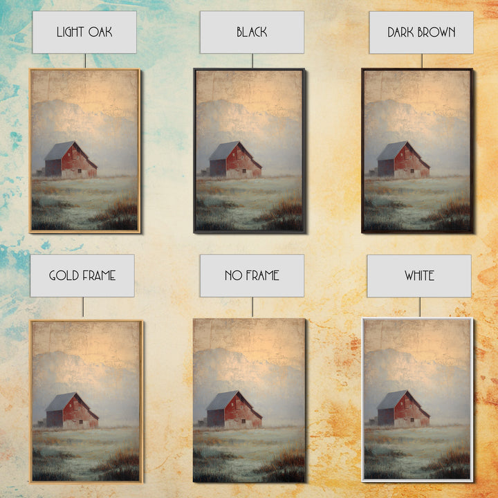 Old Farmhouse Landscape Framed Canvas Print, Bed and Breakfast Art, Living Room Decor, Watercolor Art, Folk Art, BAB-2x3-63