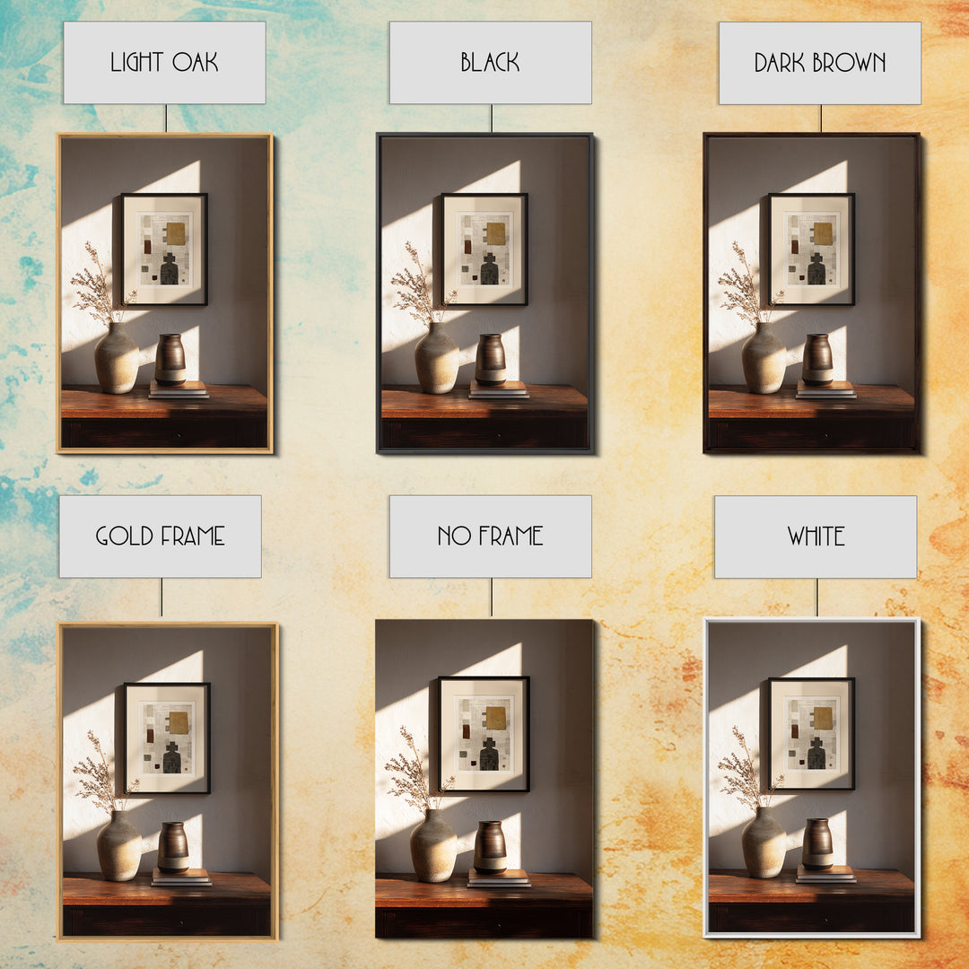 Quilt Pattern Folk Art Composition Canvas Print, Bed and Breakfast Art, Dopamine Decor, Living Room Decor, Fine Art, BAB-2x3-67