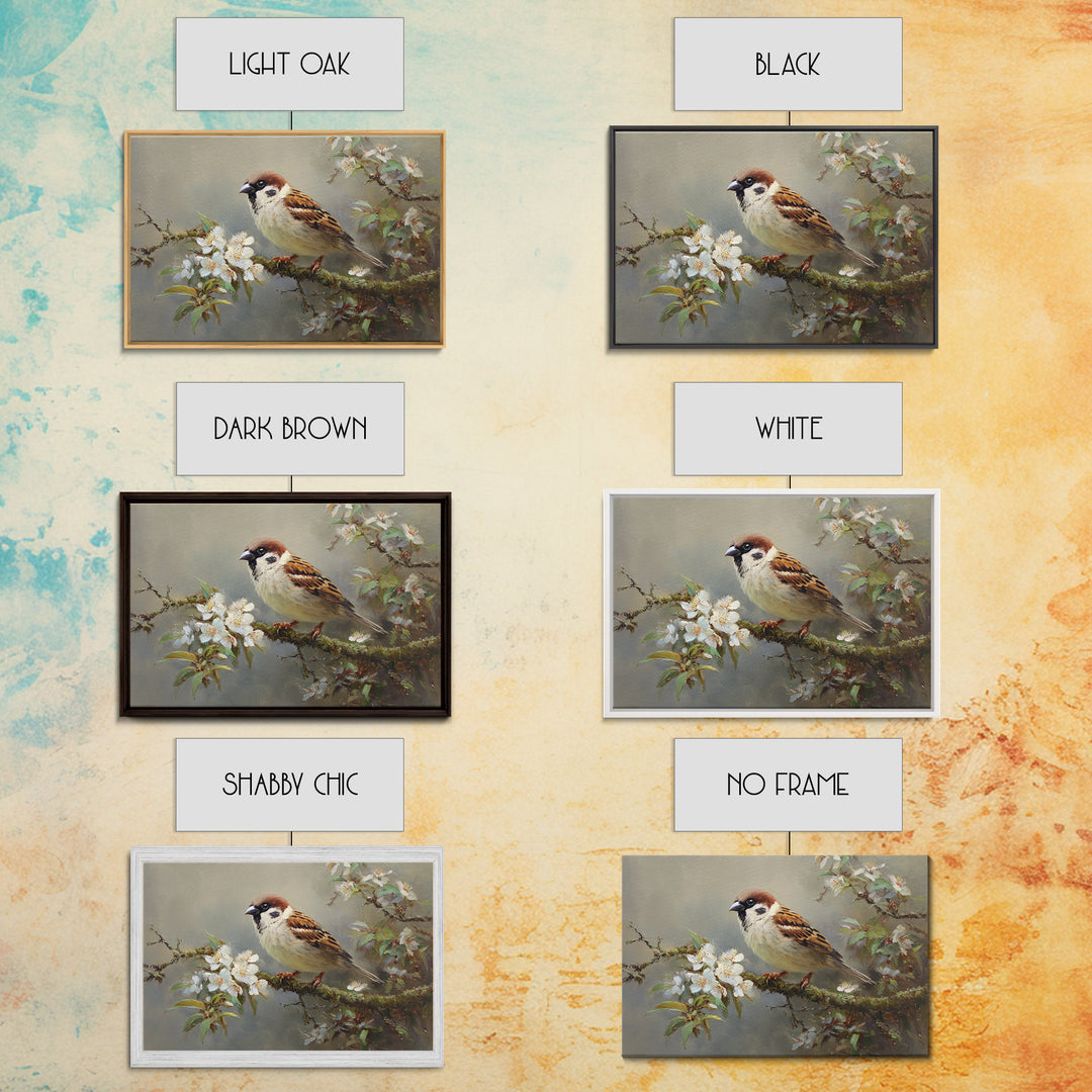 Small Bird on a Flowering Branch Canvas Print, Bed and Breakfast Art, Bedroom Wall Art, Living Room Decor, Watercolor Art, BAB-3x2-66