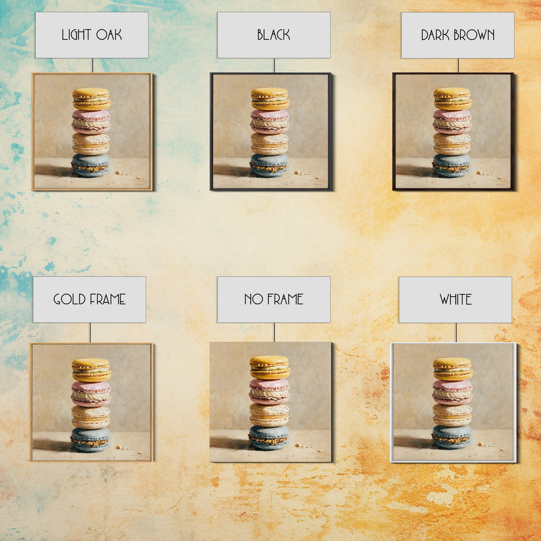 Single Perfect Macaron Tower Canvas Print, Bakery Art, Statement Artwork, Bakery Decor, Fine Art, Patisserie, Art Print, BAK-1x1-75