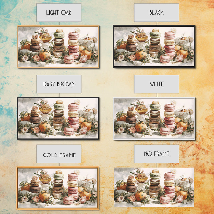 Single Perfect Macaron Tower Framed Canvas Print, Bakery Art, Neutral Decor, Bakery Decor, Fine Art, Patisserie, Home Decor, BAK-2x1-95