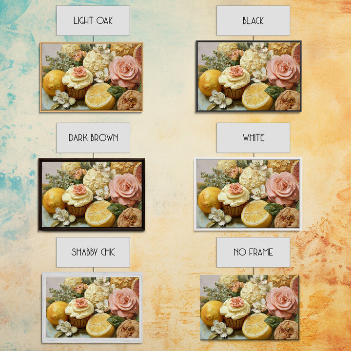 Cupcake Bouquet Painted Framed Canvas Print, Bakery Art, Room Decor, Bakery Decor, Fine Art, Patisserie, Digital Print, BAK-3x2-35