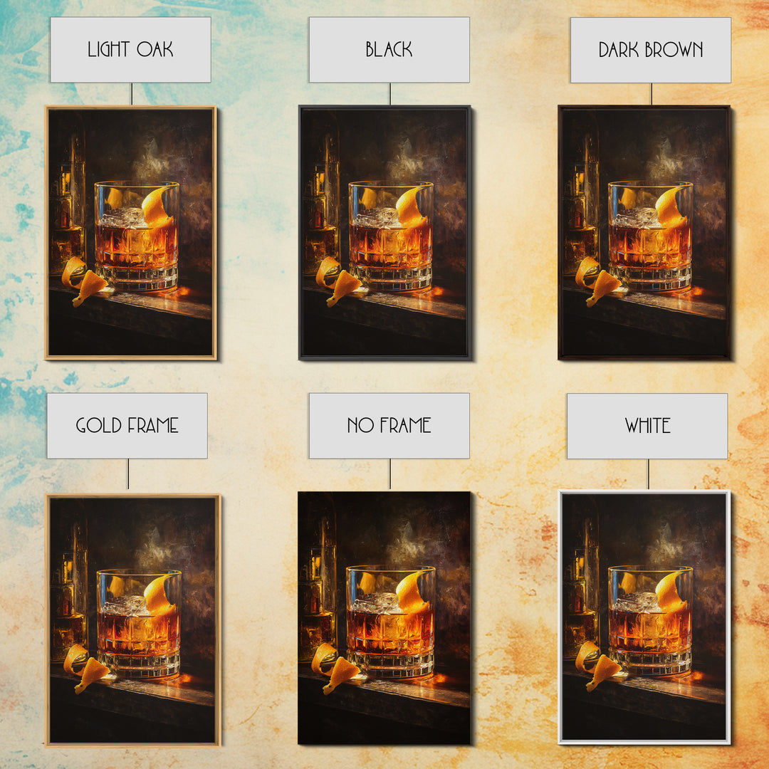 Cocktail Recipe Diagram Styled as Elegant Art Framed Canvas Print, Bar Art, Art Print, Bar Decor, Fine Art, Kitchen Wall Decor, BAR-2x3-100
