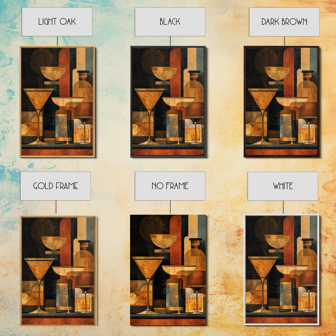 Retro Happy Hour Poster Canvas Print, Bar Art, Gallery Decor, Bar Decor, Fine Art, Wall Art, Home Decor, Wall Decor, BAR-2x3-16