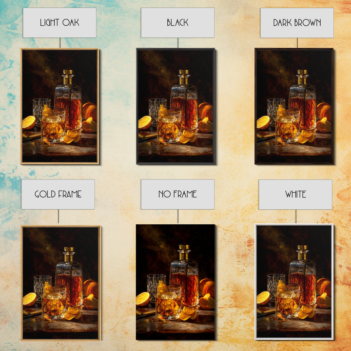 Cocktail Recipe Diagram Styled as Elegant Art Framed Canvas Print, Bar Art, Wall Decor, Bar Decor, Fine Art, BAR-2x3-52