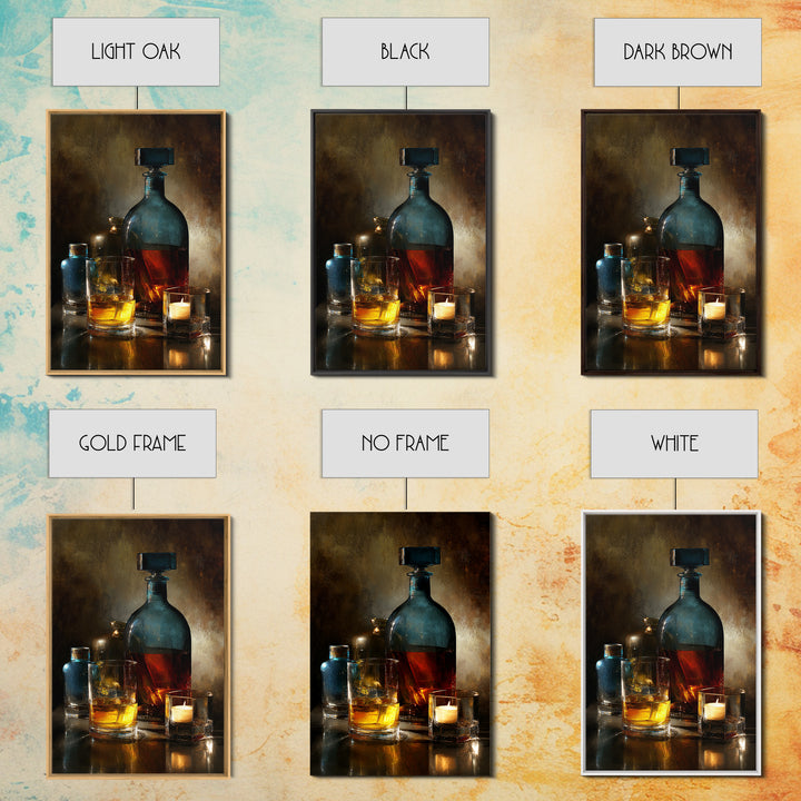 Smoked Glassware Study Canvas Print, Bar Art, Fine Art Print, Bar Decor, Fine Art, Metal Wall Art, Canvas Wall Art, BAR-2x3-7
