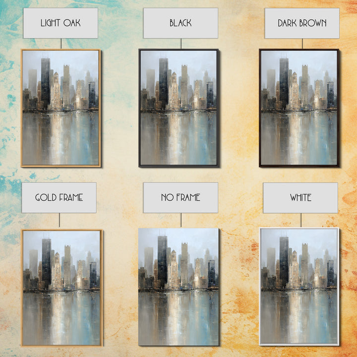 Dark Abstract City Skyline Canvas Print, Basement Art, Minimalist Decor, Living Room Decor, Abstract Art, Retreat, BAS-2x3-39