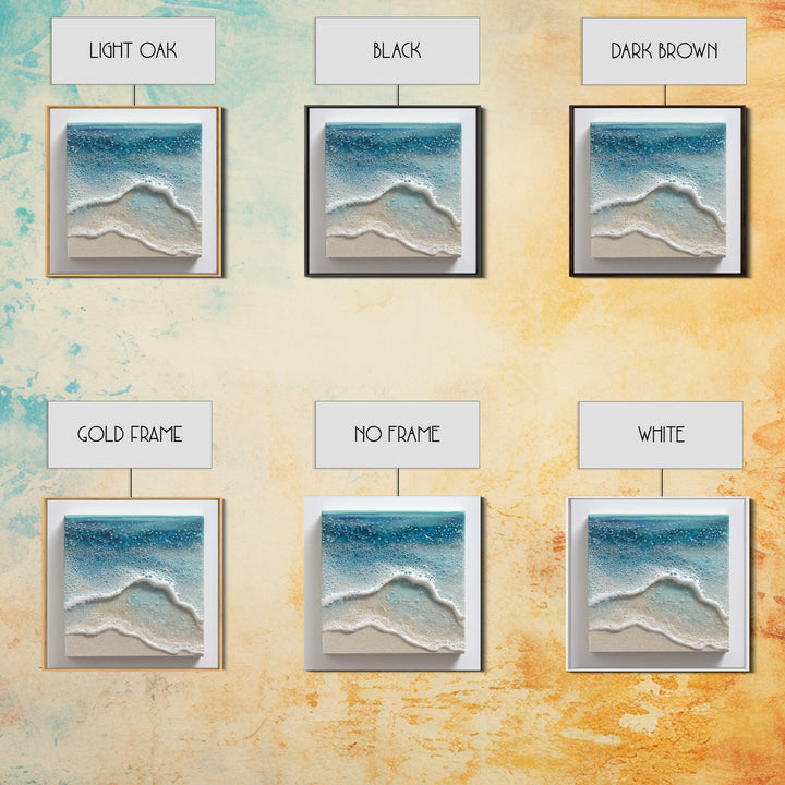 Calming Blue Ocean Wave Study Framed Canvas Print, Bathroom Art, Retro Wall Art, Bathroom Decor, Fine Art, Spa, Modern Decor, BAT-1x1-1