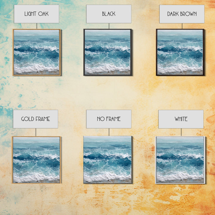 Calming Blue Ocean Wave Study Canvas Print, Bathroom Art, Funny Bathroom Art, Bathroom Decor, Fine Art, Spa, Art Print, BAT-1x1-49