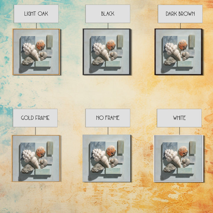 Coral and Shell Arrangement Canvas Print, Bathroom Art, Funny Bathroom Art, Bathroom Decor, Fine Art, Spa, Art Print, BAT-1x1-59