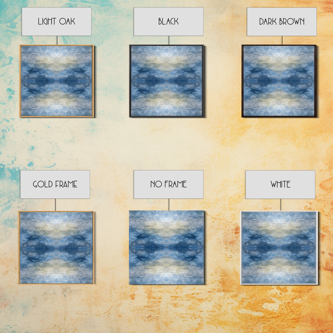 Soft Cloud and Rain Composition Framed Canvas Print, Bathroom Art, Trendy Wall Art, Bathroom Decor, Fine Art, Spa, BAT-1x1-67