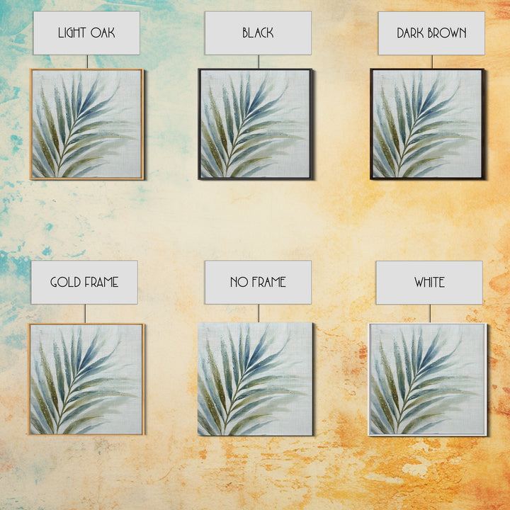 Simple Palm Frond on Off White Linen Canvas Print, Bathroom Art, Bathroom Print, Bathroom Decor, Abstract Art, Spa, BAT-1x1-95
