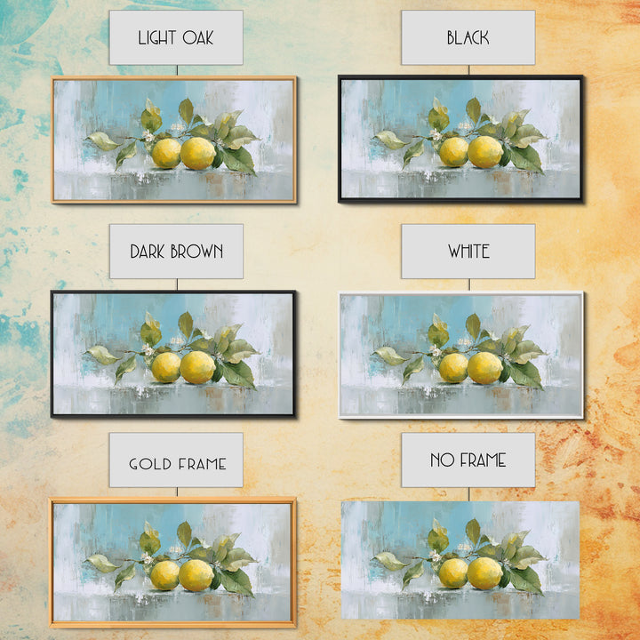 Lemon and Botanical Still Life Canvas Print, Bathroom Art, Neutral Decor, Bathroom Decor, Fine Art, Spa, Wall Art, Home Decor, BAT-2x1-2