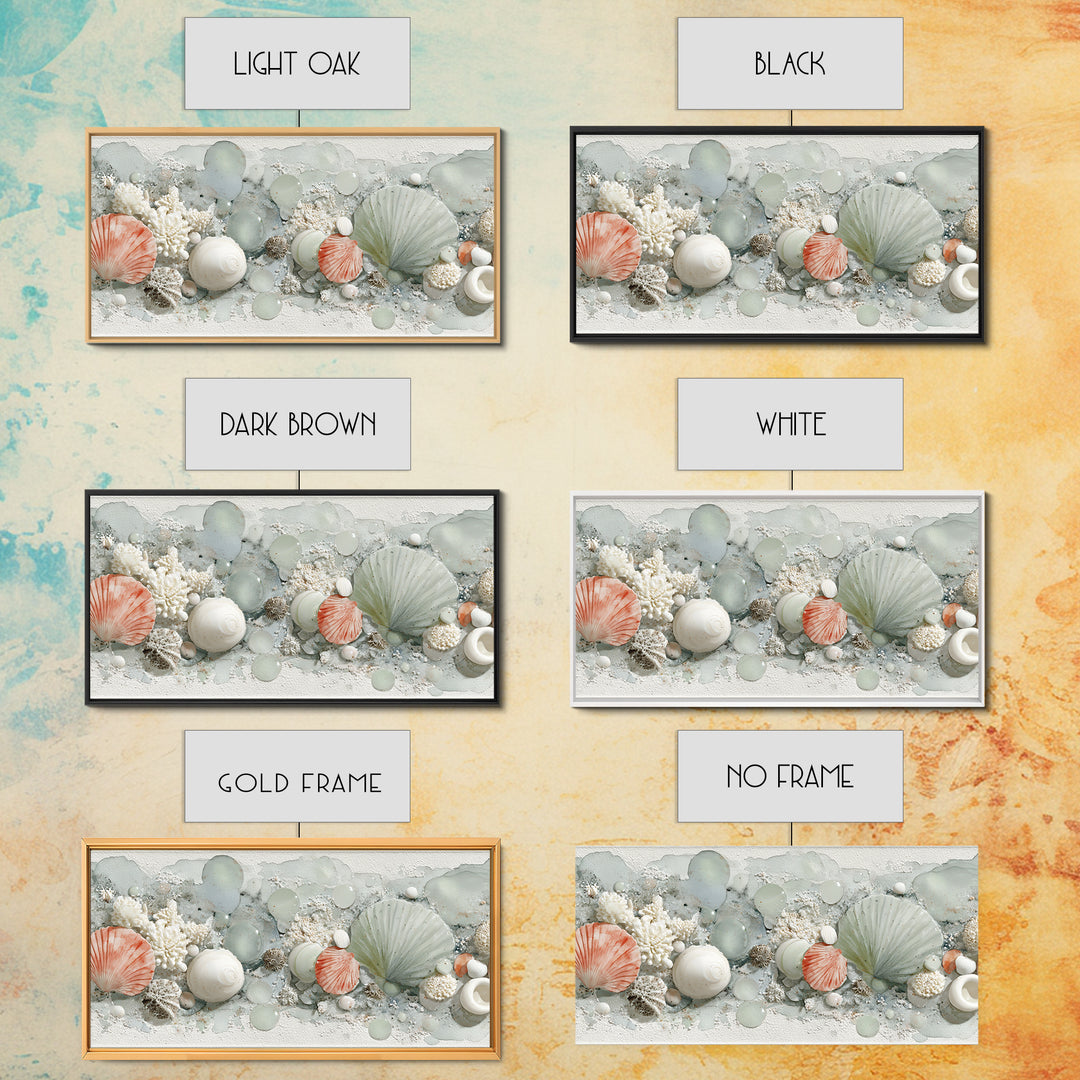 Coral and Shell Arrangement Canvas Print, Bathroom Art, Printable Wall Art, Bathroom Decor, Fine Art, Spa, Bathroom Wall Decor, BAT-2x1-31