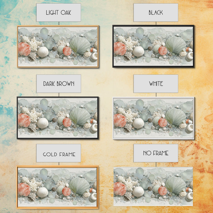 Coral and Shell Arrangement Canvas Print, Bathroom Art, Printable Wall Art, Bathroom Decor, Fine Art, Spa, Bathroom Wall Decor, BAT-2x1-31